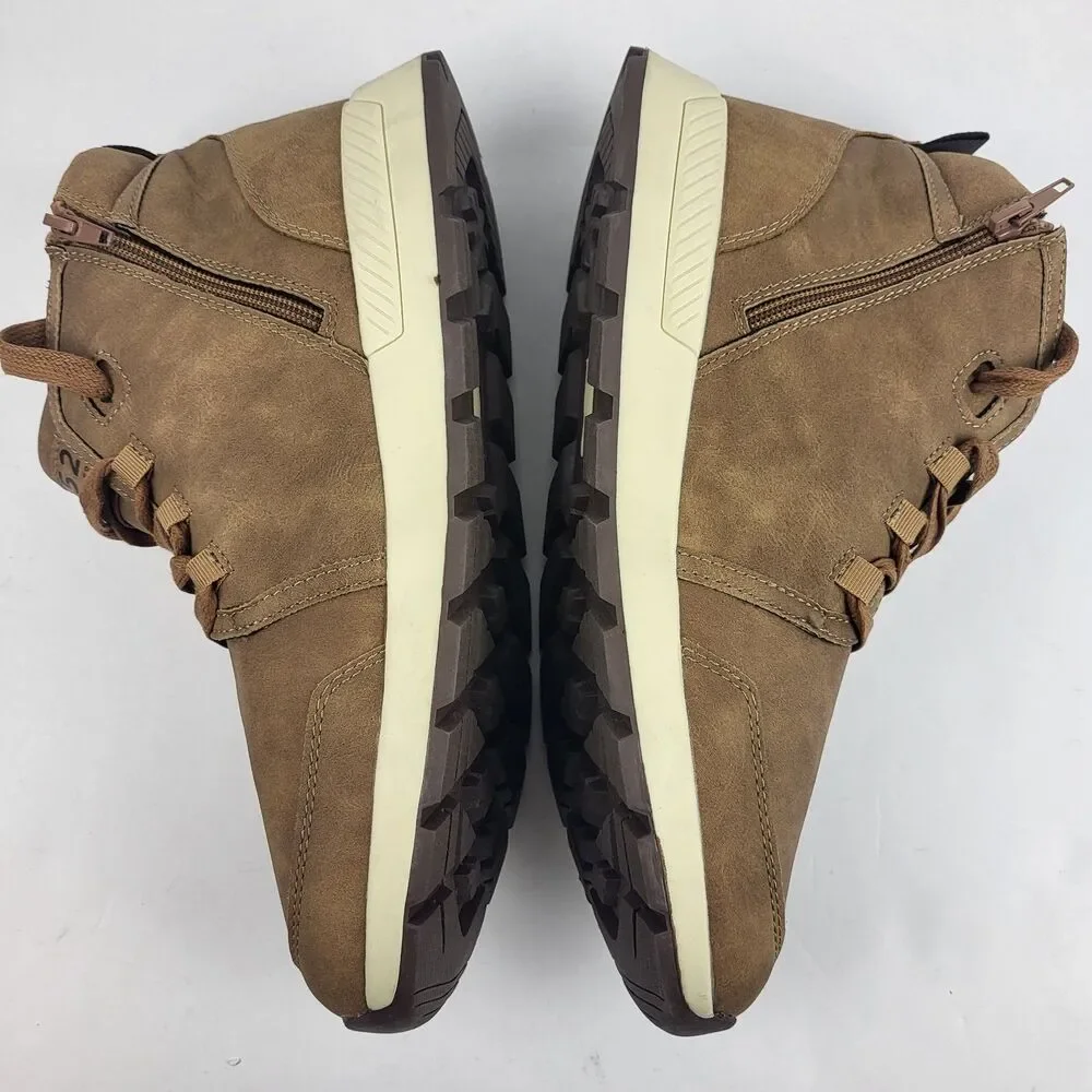 Bullboxer B-52 Dell Lace Up Casual Sneaker Boot Side zip Brown Size 10